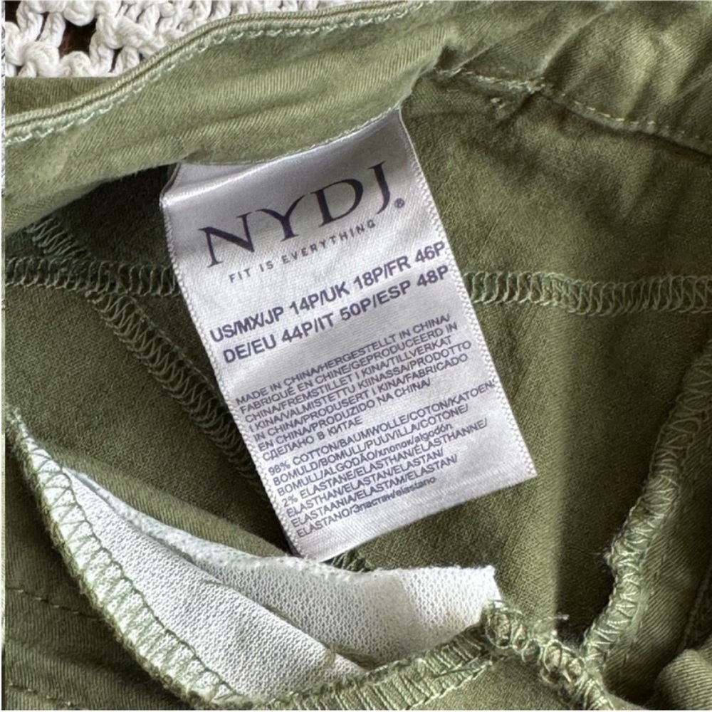 NYDJ Women's Flat Front Shorts in Olive - Picture 8 of 9